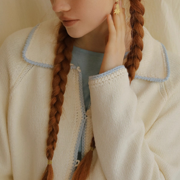 北欧風コントラストエッジカーディガン《Z00826》　