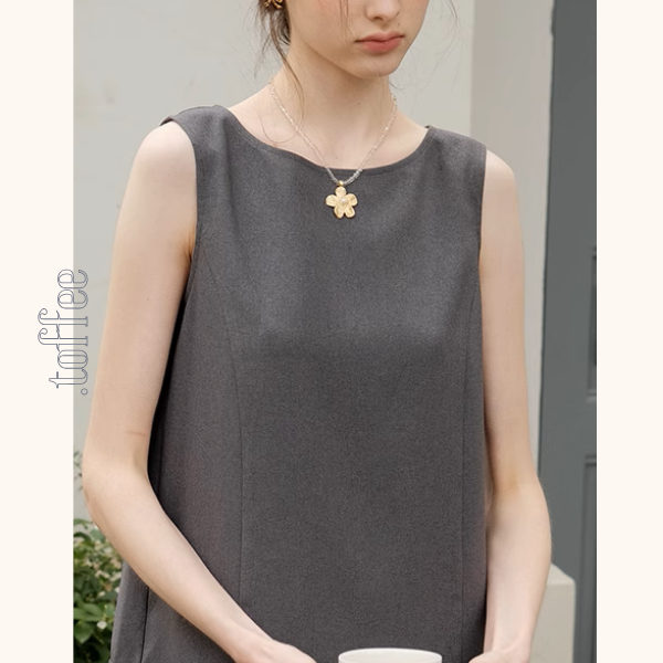 フラワーモチーフクリスタルチェーンネックレス《Z00876》