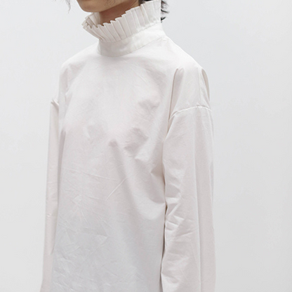 スタンドカラーフリルステッチトップス　AU-237