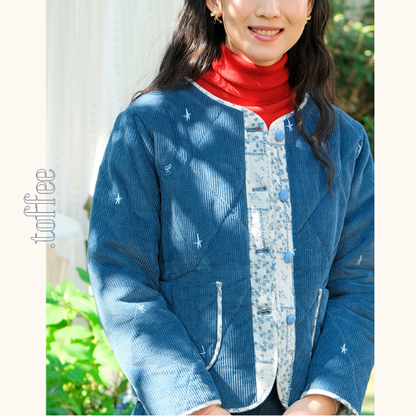 【set】星空リボンモチーフゴールドイヤーアクセサリー＆ブローチ　《Z00710》