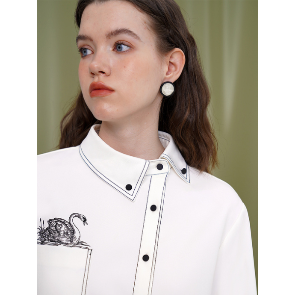 スワンエンブロイダリーシャツ W-171