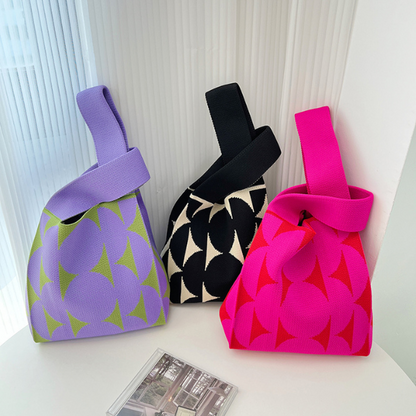 【4color】ビッグドットニットバッグX-491