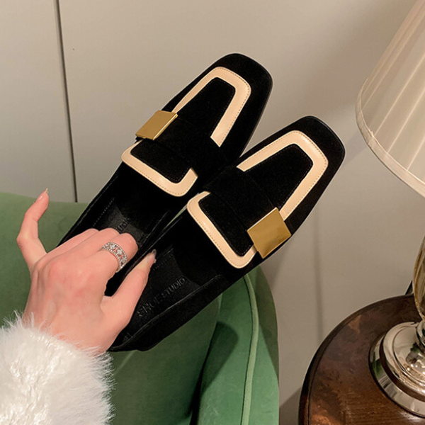 【2pattern】メタルバックルバイカラーローファー X-371