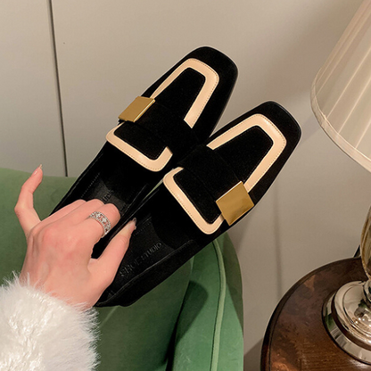 【2pattern】メタルバックルバイカラーローファー X-371