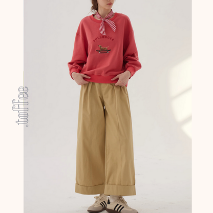 クロップドハイウエストワイドパンツ《Z00847》