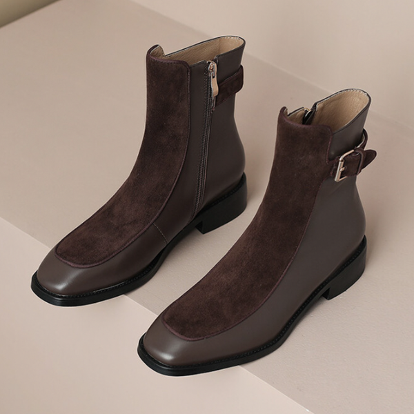 【3color】シームデザインベルテッドブーツ X-372