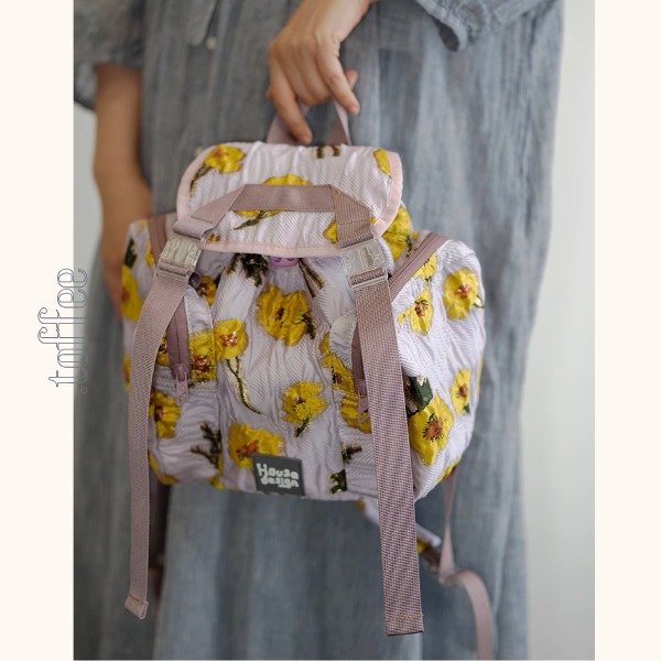 フラワーモチーフダブルジップ リュックサック《Z00937》