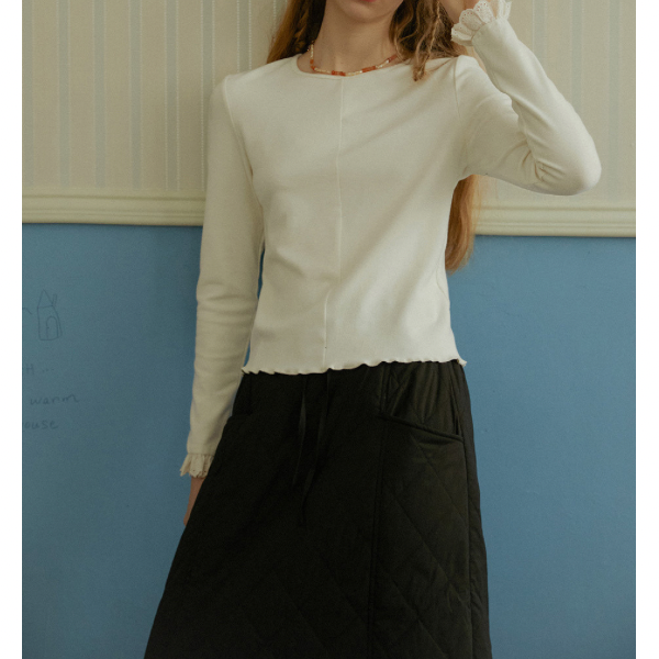 キルティングミモレ丈スカート Z00069