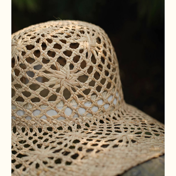 透かし編みストローハット　Z00400