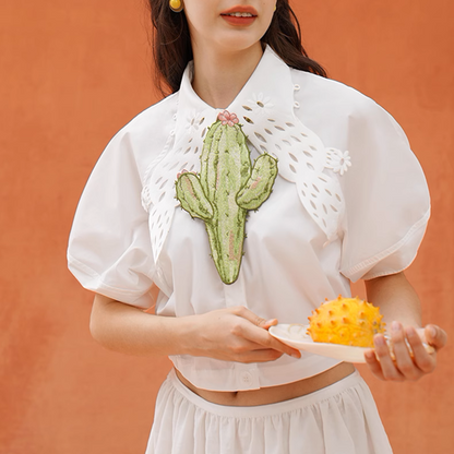 胸に咲くサボテンの記憶ネクタイ《C0222》