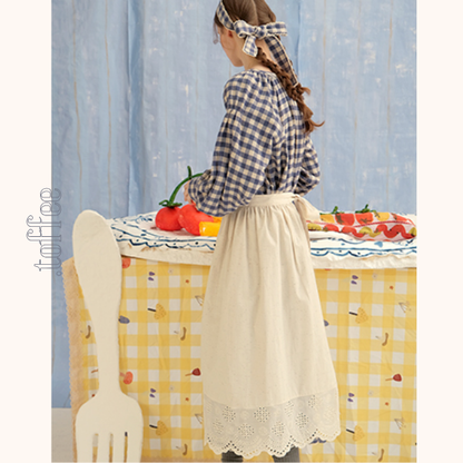 ギンガムチェックウエストリボンロングワンピース　《Z00757》