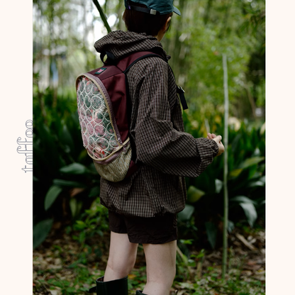 花柄幾何学模様パイピングバックパック《Z00956》