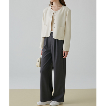 【2color】タック入りシンプルスラックス X-379