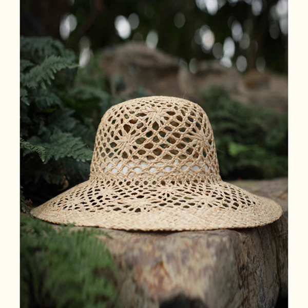 透かし編みストローハット　Z00400