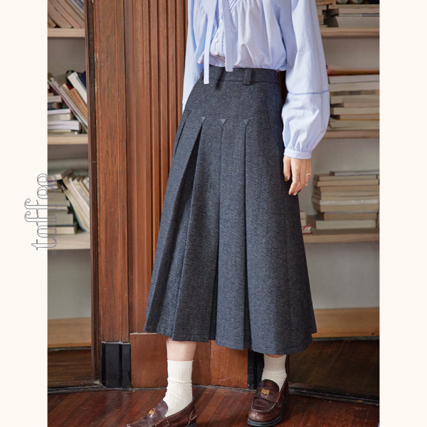ミモレ丈ウールプリーツスカート　Z00563
