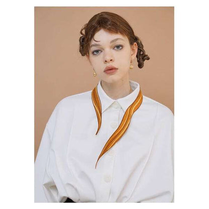 【2color】太陽刺繍シャツブラウス C0079