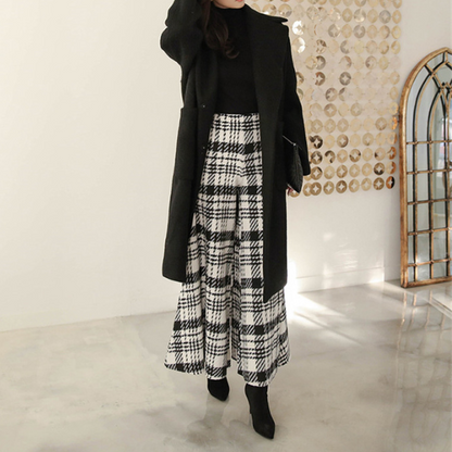 ワイドレッグチェックパンツ X-467