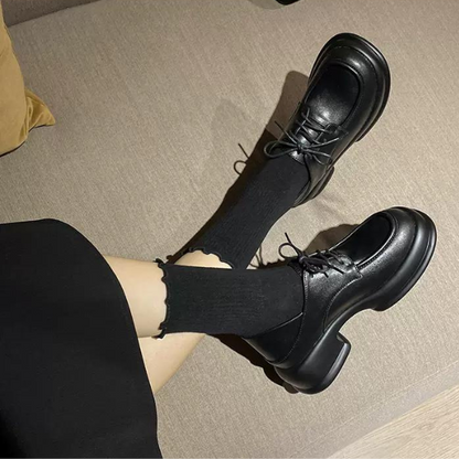 ミドルヒールレースアップシューズ w-055