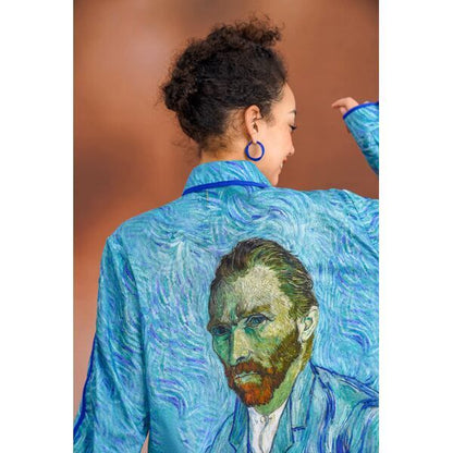 ゴッホ 自画像プリントブラウス C0126