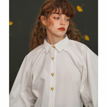 【２color】フォックスボタンシャツ w-033