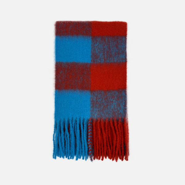 【3color】チェックパターンスーパーロングスカーフ X-453