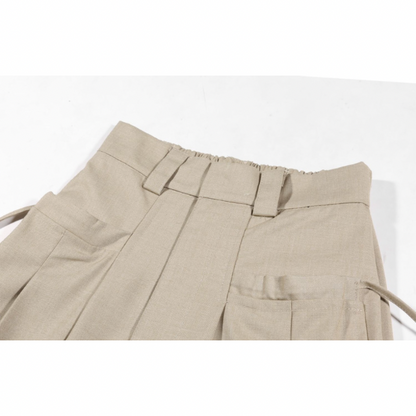 【2color】ハイウエストタックワイドパンツ X-163