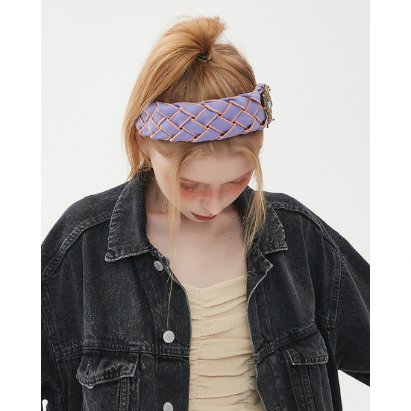 【3pattern】ビーズの装飾入り編み込みカチューシャ Z00038