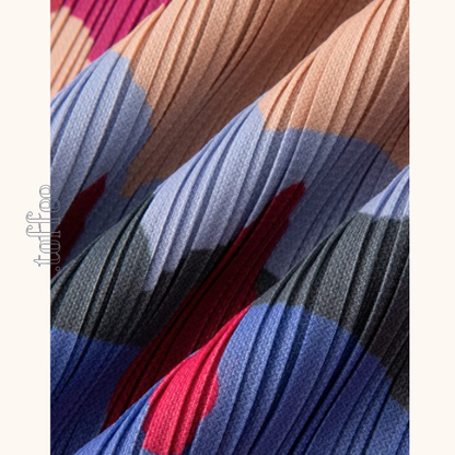 【8pattern】マルチカラーロングプリーツスカート《Z01068》