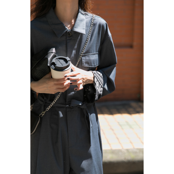 ウエストベルトワントーンジャンプスーツ　AU-222