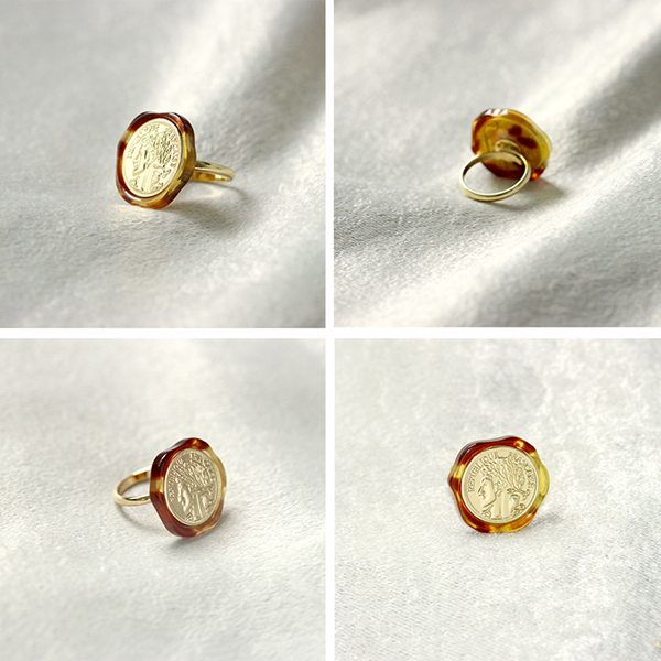 コインモチーフワイドリング　《Z00800》