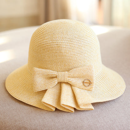【３color】プリーツが入ったストローハット