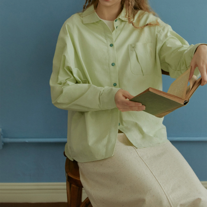 【2color】 コットン100%コントラストボタンシャツ Z00070