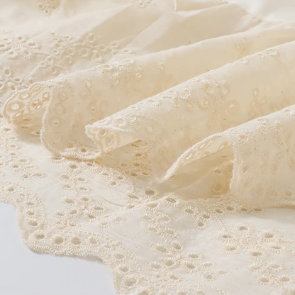 切り替えデザインレース＆フラワー刺繍ティアードスカート《Z00908》