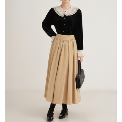 フレンチベルベットレースブラウスX-384