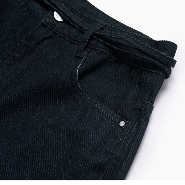 ストラップ付きハイウエストデニムパンツ　Z00555