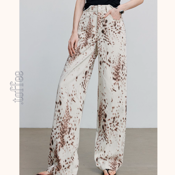 【4pattern】プリントストレートジーンズ《Z00929》