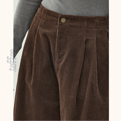 【2color】コーデュロイハイウエストワイドパンツ　《Z00734》