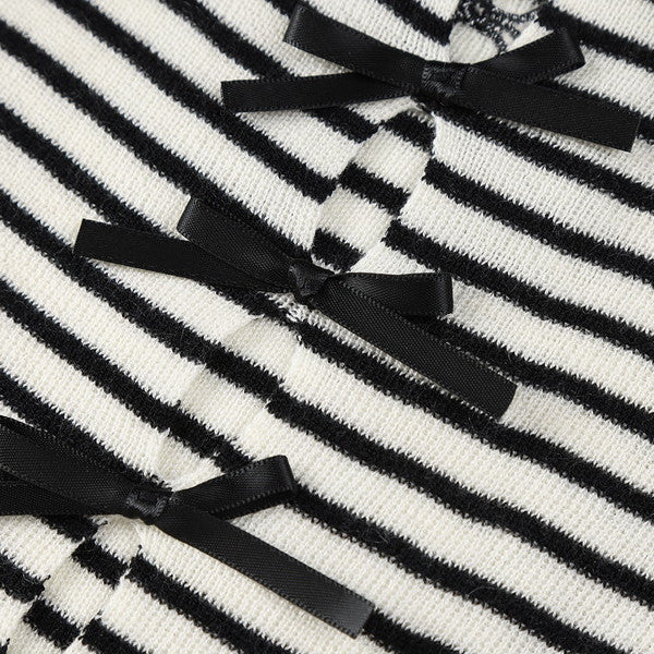 【4color】リボン半袖ニットトップ Z00285