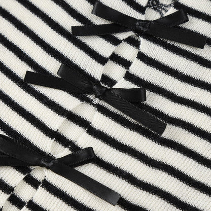 【4color】リボン半袖ニットトップ Z00285