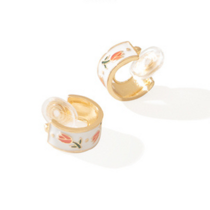 【２Type】フラワーデザインレトロピアス・イヤークリップ　AU-150