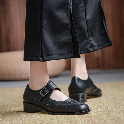 【２color】アッパーベルトレトロレザーシューズ　AU-161