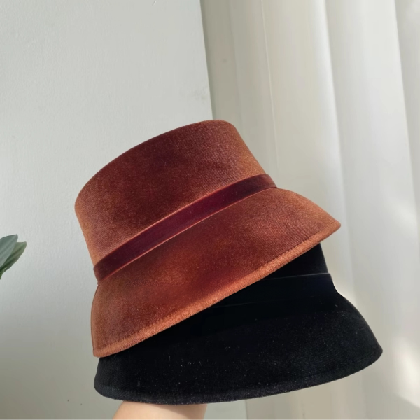 【2color】リボン付きベルベットハット Z00059