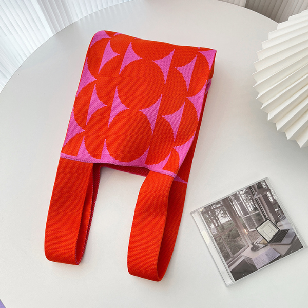 【4color】ビッグドットニットバッグX-491