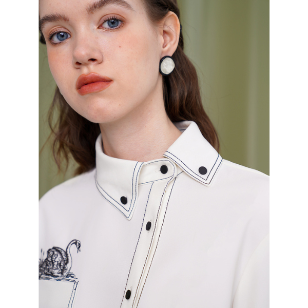 スワンエンブロイダリーシャツ W-171