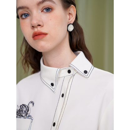 スワンエンブロイダリーシャツ W-171