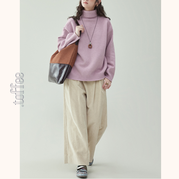 【2color】コーデュロイハイウエストワイドパンツ　《Z00734》