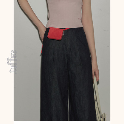 ストライプヘムワイドデニムパンツ　Z00394