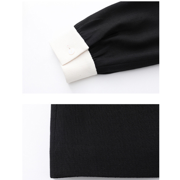 レイヤード風ブラックスリムワンピース Z00026