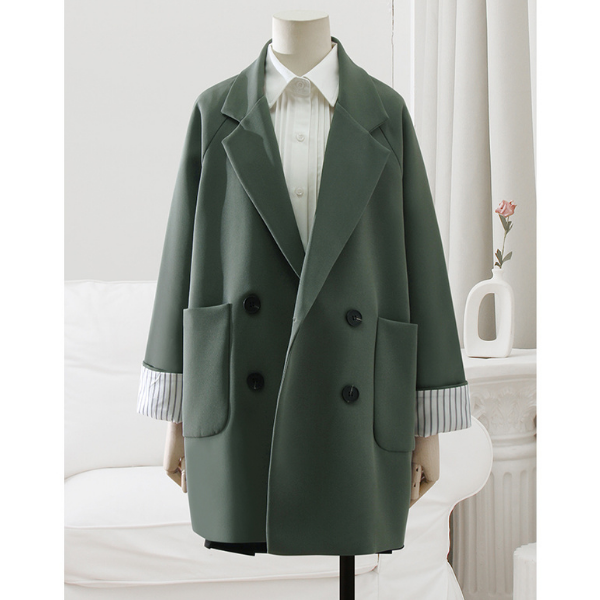 【3color】ストライプカフスのオーバーサイズジャケット X-331