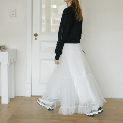 ラウンドネックリボンスウェットシャツ Z00138